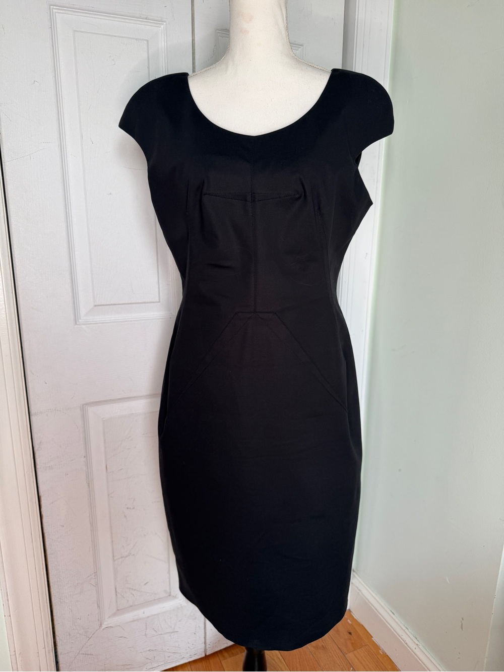Y2K Dolce and Gabbana D&G Satin Pencil Sexy Stretchy Black Fitted Bodycon Dress